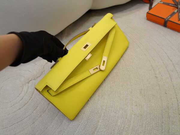 mmexport1733212846451 Luxury 9R Lime Swift Leather Kelly Cut 31CM Evening Clutch Bag Gold Hardware