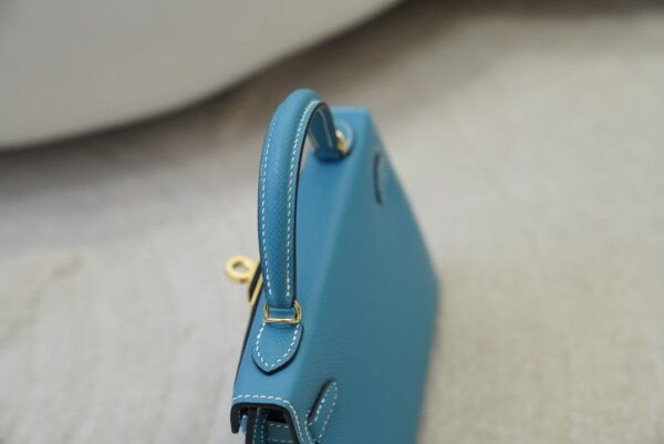 mmexport1733389743874 USA Mini Kelly 19CM Epsom Leather D2 Blue Jean Gold Hardware