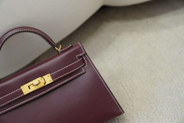 mmexport1733390003360 Women’s Evening Bag Box Leather Mini Kelly 19CM CC55 Rouge H Gold Hardware