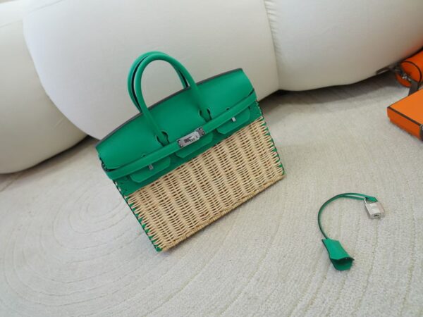 mmexport1733560890429 Taiwan Birkin Picnic 25CM 6W Menthe Swift Leather & Bamboo Silver Hardware