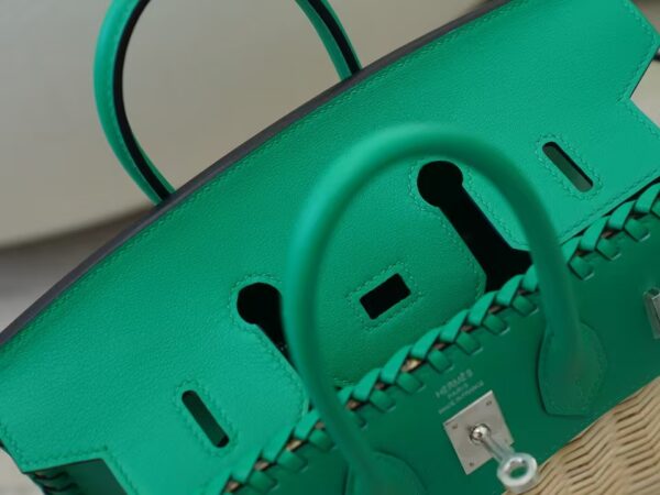 mmexport1733560894215 Taiwan Birkin Picnic 25CM 6W Menthe Swift Leather & Bamboo Silver Hardware