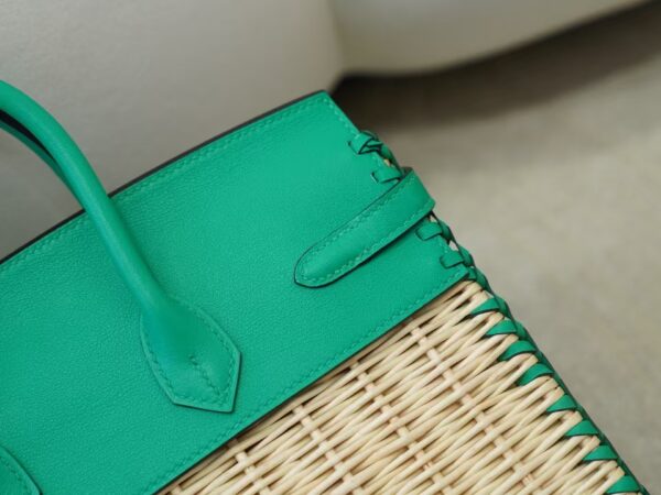mmexport1733560897983 Taiwan Birkin Picnic 25CM 6W Menthe Swift Leather & Bamboo Silver Hardware