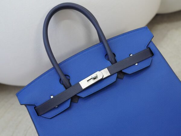 mmexport1733907297109 Special Order Birkin 30CM Evercolor Leather Blue France / Blue Nuit / Blue De Nord Brush Silver Hardware