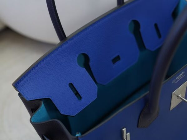 mmexport1733907300742 Special Order Birkin 30CM Evercolor Leather Blue France / Blue Nuit / Blue De Nord Brush Silver Hardware