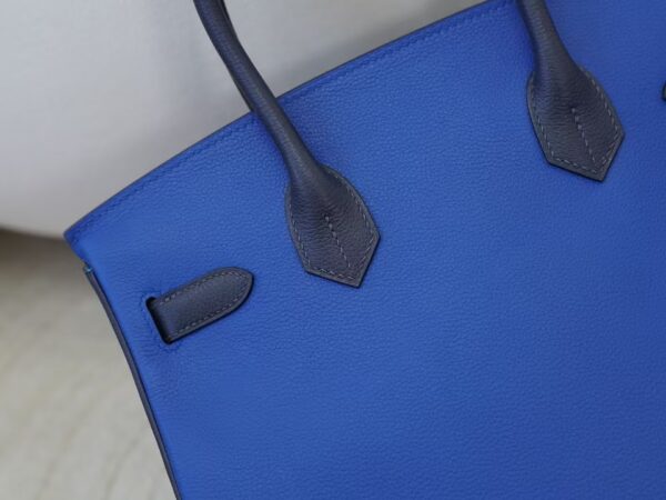 mmexport1733907302598 Special Order Birkin 30CM Evercolor Leather Blue France / Blue Nuit / Blue De Nord Brush Silver Hardware