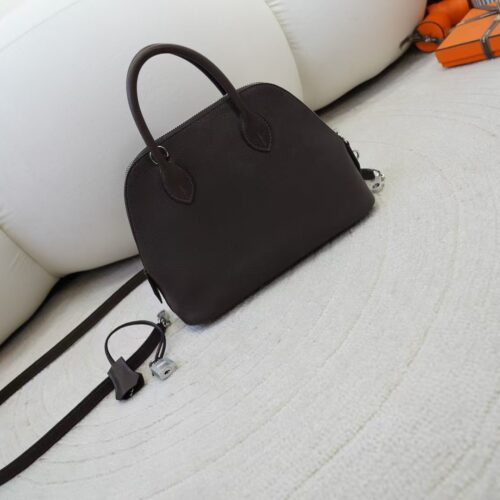 UK London Bolide 25CM Barenia Leather 46 Ebene Silver Hardware