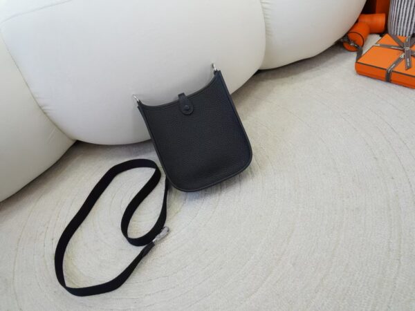 mmexport1733994048949 Hermes Bag Images Evelyne Mini 16CM Clemence Leather CK89 Noir Silver Hardware