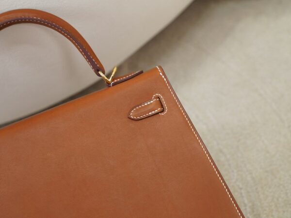 mmexport1734075636430 New Arrival Hermes Barenia Leather CC34 Fauve Kelly 25CM Gold Hardware