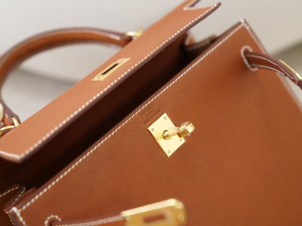 mmexport1734075639660 New Arrival Hermes Barenia Leather CC34 Fauve Kelly 25CM Gold Hardware