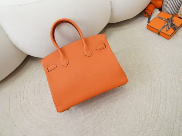 mmexport1734075685793 Luxury Handbag Birkin 30CM Togo Leather CC93 Orange Gold Hardware