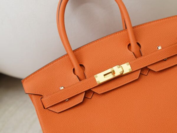 mmexport1734075687585 Luxury Handbag Birkin 30CM Togo Leather CC93 Orange Gold Hardware