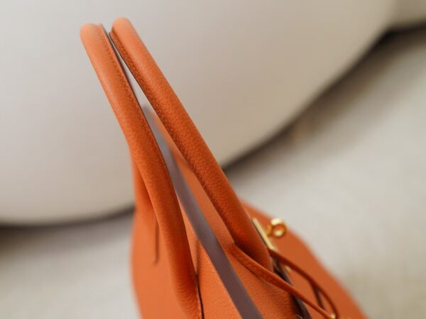 mmexport1734075689245 Luxury Handbag Birkin 30CM Togo Leather CC93 Orange Gold Hardware