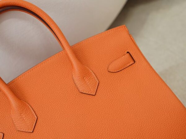 mmexport1734075690887 Luxury Handbag Birkin 30CM Togo Leather CC93 Orange Gold Hardware