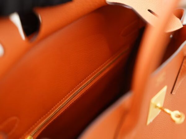 mmexport1734075692507 Luxury Handbag Birkin 30CM Togo Leather CC93 Orange Gold Hardware