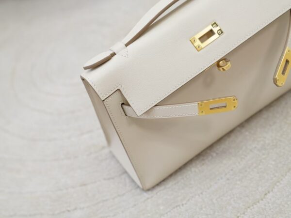 mmexport1734507643827 USA New York Kelly Pochette 22CM Swift Leather CC10 Craie Gold Hardware