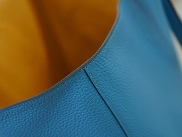 mmexport1734508289708 2024 New Hermes Double Sense Tote Bag Clemence Leather 7N Celeste / Amber
