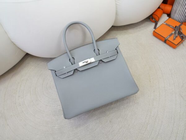 mmexport1734508351219 Women’s Tote Bag Birkin 30CM Togo Leather 4Z Gris Mouette Silver Hardware