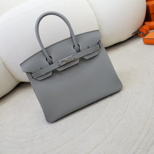 Women’s Tote Bag Birkin 30CM Togo Leather 4Z Gris Mouette Silver Hardware