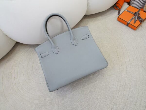 mmexport1734508354704 Women’s Tote Bag Birkin 30CM Togo Leather 4Z Gris Mouette Silver Hardware