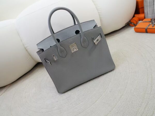 mmexport1734508359753 Women’s Tote Bag Birkin 30CM Togo Leather 4Z Gris Mouette Silver Hardware