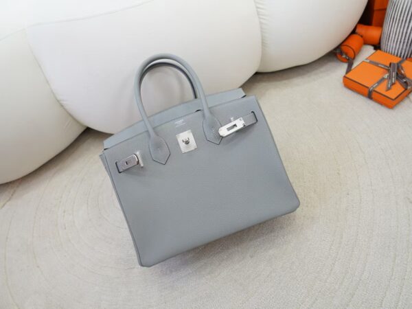 mmexport1734508364940 Women’s Tote Bag Birkin 30CM Togo Leather 4Z Gris Mouette Silver Hardware