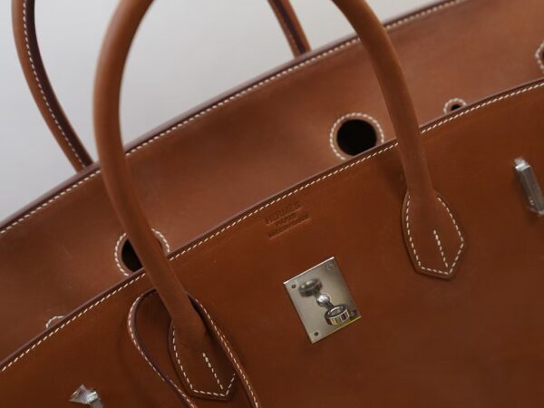 mmexport1734508390015 Oversize Bag Birkin 40CM CK34 Fauve Barenia Leather Silver Hardware