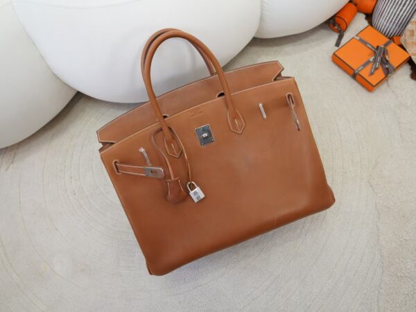 mmexport1734508393520 Oversize Bag Birkin 40CM CK34 Fauve Barenia Leather Silver Hardware