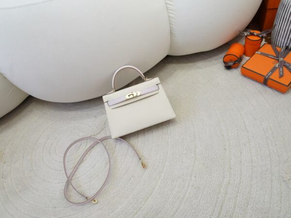mmexport1734601689331-1 USA Washington Mini Kelly 19CM Epsom Leather 10 Craie / 09 Mauve Pale Light Gold Hardware
