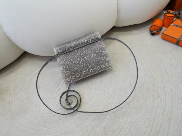 mmexport1734682543778 Full Handmade 1B Ombre Lizard Leather Kelly Danse 22CM Silver Hardware