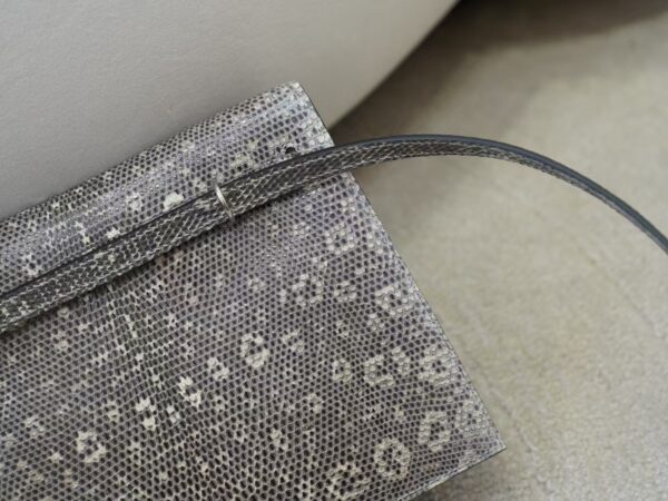 mmexport1734682549480 Full Handmade 1B Ombre Lizard Leather Kelly Danse 22CM Silver Hardware