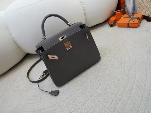 mmexport1734943400255-1 USA New York Togo Leather Kelly 28CM 8F Etain Rose Gold Hardware