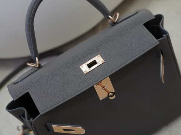 mmexport1734943402206 USA New York Togo Leather Kelly 28CM 8F Etain Rose Gold Hardware