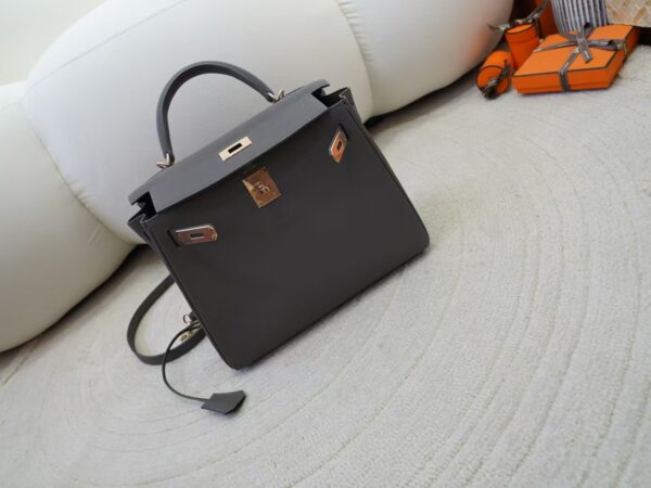 mmexport1734943406112 USA New York Togo Leather Kelly 28CM 8F Etain Rose Gold Hardware