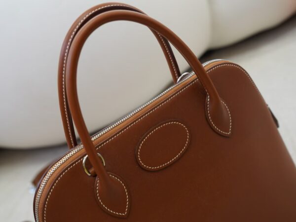 mmexport1734943471038 Women’s Tote Bag 34 Fauve Barenia Leather Bolide 31CM Silver Hardware