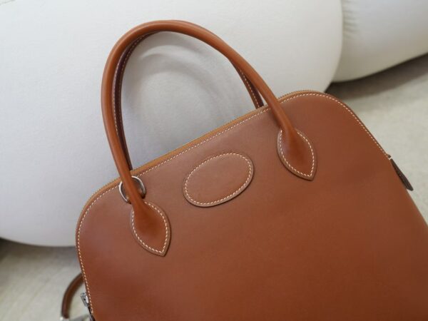 mmexport1734943474540 Women’s Tote Bag 34 Fauve Barenia Leather Bolide 31CM Silver Hardware