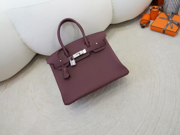 mmexport1734943576107-1-1 Full Handmade Birkin 30CM Togo Leather CK55 Rouge H Silver Hardware