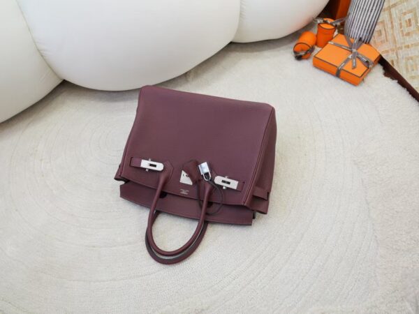 mmexport1734943595185 Full Handmade Birkin 30CM Togo Leather CK55 Rouge H Silver Hardware
