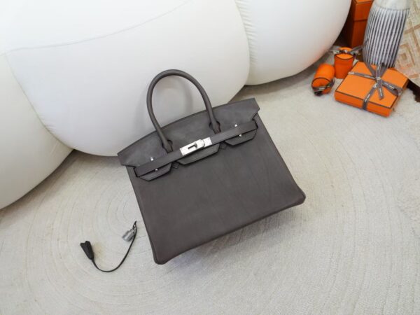 mmexport1734943618666-1 Women’s Tote Bag Birkin 30CM Barenia Leather CK46 Ebene Silver Hardware
