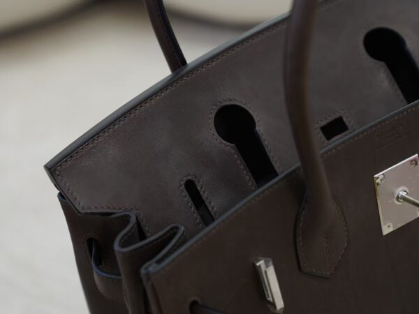 mmexport1734943639672 Women’s Tote Bag Birkin 30CM Barenia Leather CK46 Ebene Silver Hardware