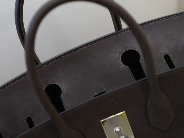 mmexport1734943643232 Women’s Tote Bag Birkin 30CM Barenia Leather CK46 Ebene Silver Hardware