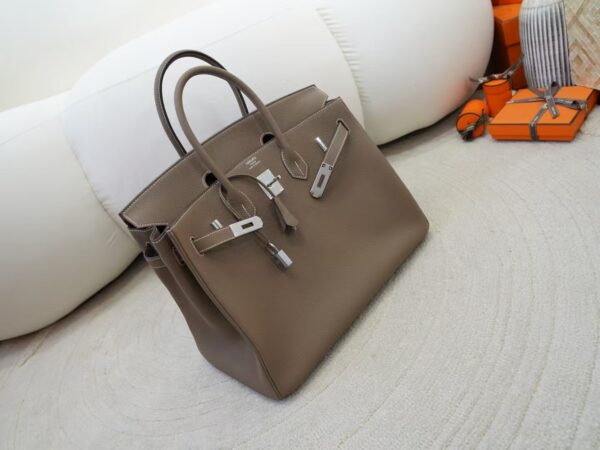 mmexport1734943681857 Full Handmade Birkin 35CM Togo Leather CK18 Etoupe Silver Hardware