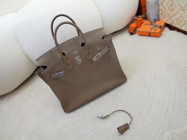 mmexport1734943683784 Full Handmade Birkin 35CM Togo Leather CK18 Etoupe Silver Hardware