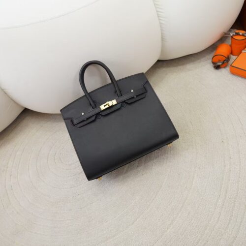 Hermes Bag Price Madame Leather Birkin Sellier 25CM CC89 Noir Gold Hardware