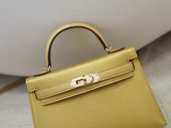 mmexport1735888554775 Hermes Clutch Bag Mini Kelly 19CM Chevre Leather Y9 Dore Light Gold Hardware
