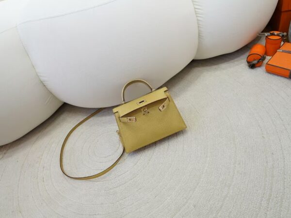 mmexport1735888564015 Hermes Clutch Bag Mini Kelly 19CM Chevre Leather Y9 Dore Light Gold Hardware