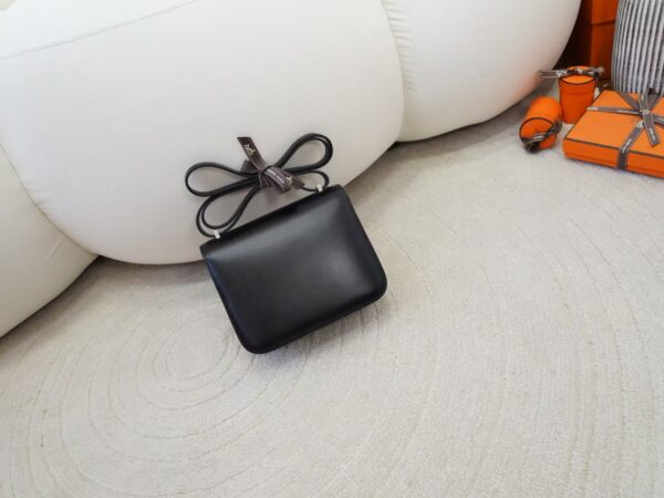mmexport1735888682114-1 Full Handmade Box Leather Constance 19CM Rivet 89 Noir Silver Hardware