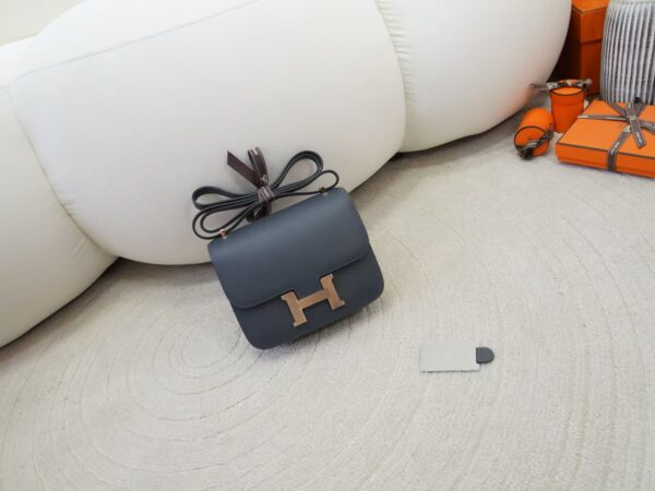 mmexport1736238826673 Full Handmade Hermes Constance 19CM 88 Gris Graphite / 37 Gold Evercolor Rose Gold Hardware