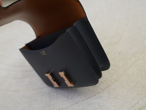 mmexport1736238832291 Full Handmade Hermes Constance 19CM 88 Gris Graphite / 37 Gold Evercolor Rose Gold Hardware