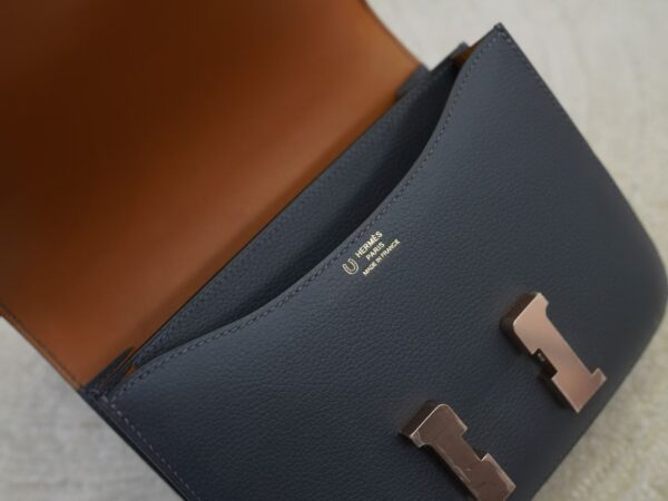 mmexport1736238834205 Full Handmade Hermes Constance 19CM 88 Gris Graphite / 37 Gold Evercolor Rose Gold Hardware