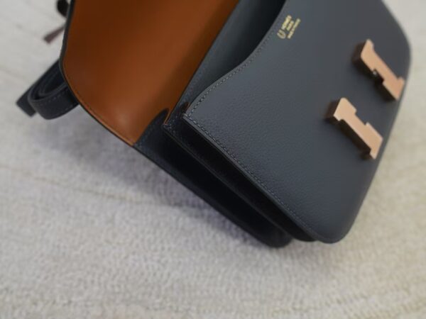 mmexport1736238838012 Full Handmade Hermes Constance 19CM 88 Gris Graphite / 37 Gold Evercolor Rose Gold Hardware